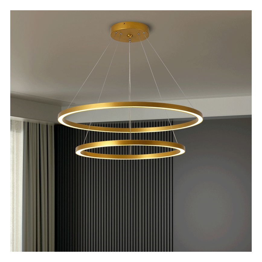 Immax NEO 07159-G80-60 - LED Himmennettävä kattokruunu johdossa FINO LED/93W/230V Tuya kulta + kaukosäädin