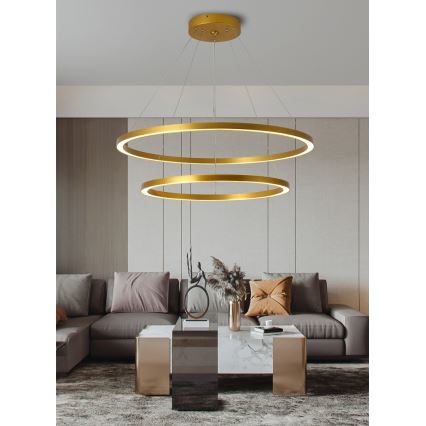 Immax NEO 07159-G80-60 - LED Himmennettävä kattokruunu johdossa FINO LED/93W/230V Tuya kulta + kaukosäädin