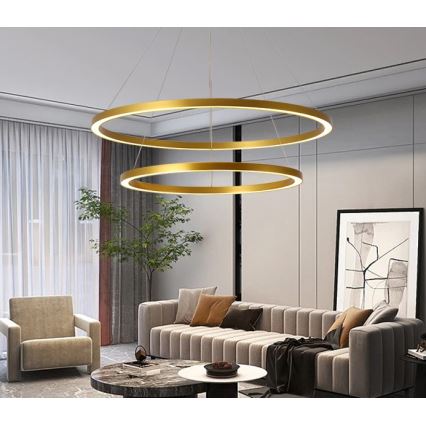 Immax NEO 07159-G80-60 - LED Himmennettävä kattokruunu johdossa FINO LED/93W/230V Tuya kulta + kaukosäädin