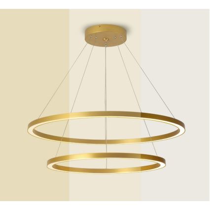 Immax NEO 07159-G80-60 - LED Himmennettävä kattokruunu johdossa FINO LED/93W/230V Tuya kulta + kaukosäädin