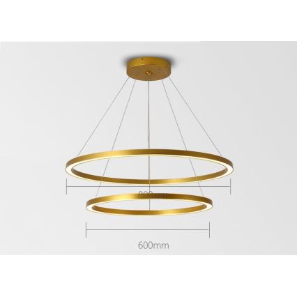 Immax NEO 07159-G80-60 - LED Himmennettävä kattokruunu johdossa FINO LED/93W/230V Tuya kulta + kaukosäädin