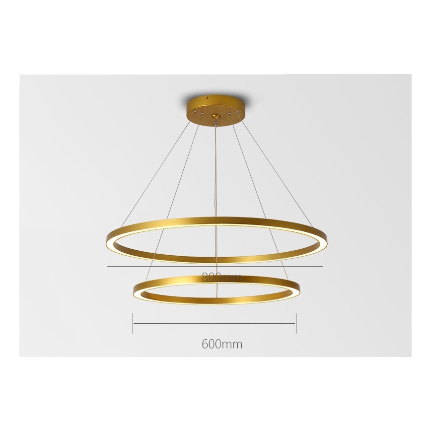 Immax NEO 07159-G80-60 - LED Himmennettävä kattokruunu johdossa FINO LED/93W/230V Tuya kulta + kaukosäädin