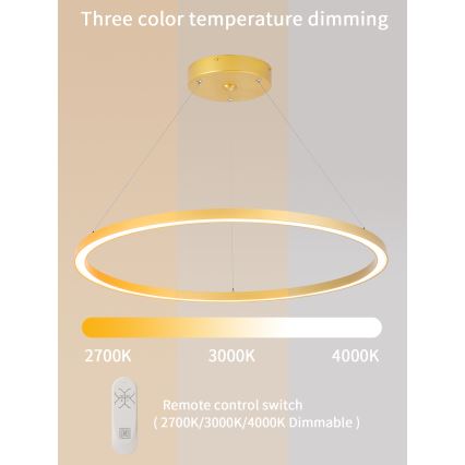 Immax NEO 07159-G80 - LED Himmennettävä kattokruunu johdossa FINO LED/60W/230V Tuya kulta + kaukosäädin