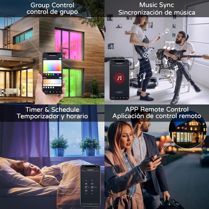 Immax NEO 07164-40 - himmennettävä LED RGB+CCT kattovalaisin NEO LITE TUDO LED/50W/230V Wi-Fi Tuya + kaukosäädin