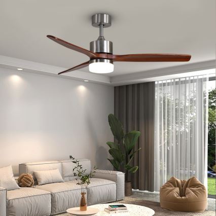 Immax NEO 07165-S - LED Kattotuuletin ELEGANTE LED/18W/230V tammi Wi-Fi Tuya + kauko-ohjaus