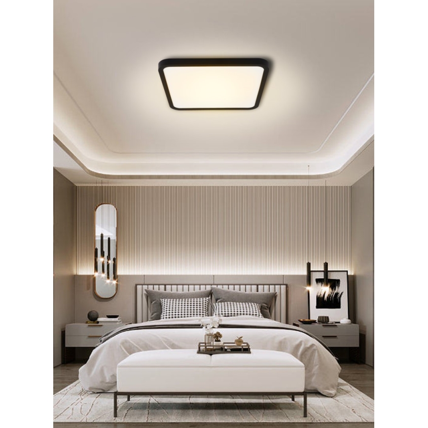 Immax NEO 07167-B40 - LED RGB+CCT himmennettävä kattovalaisin NEO LITE TUDO LED/50W/230V Wi-Fi Tuya musta + kaukosäädin