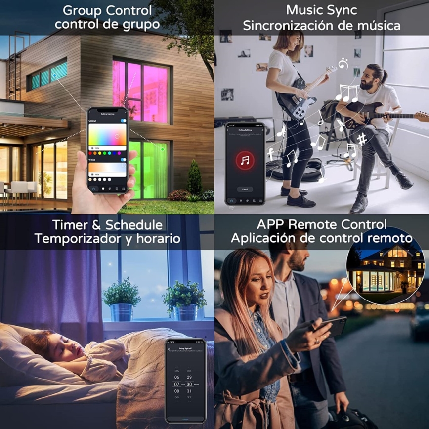 Immax NEO 07167-B40 - LED RGB+CCT himmennettävä kattovalaisin NEO LITE TUDO LED/50W/230V Wi-Fi Tuya musta + kaukosäädin