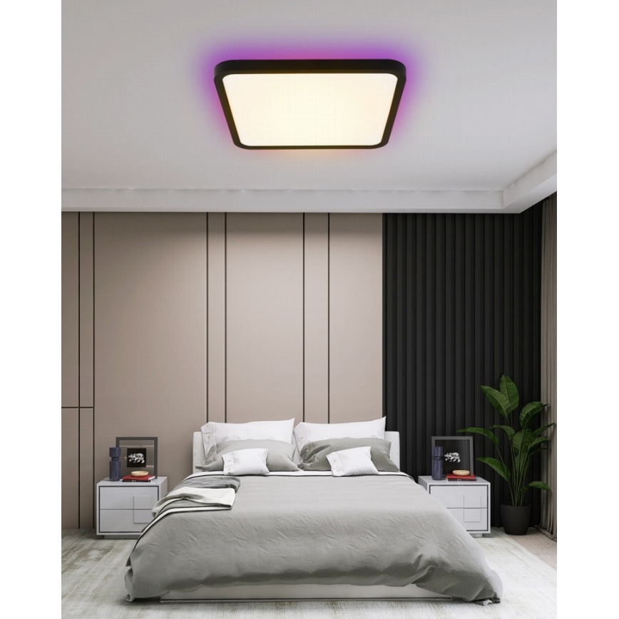 Immax NEO 07167-B40 - LED RGB+CCT himmennettävä kattovalaisin NEO LITE TUDO LED/50W/230V Wi-Fi Tuya musta + kaukosäädin