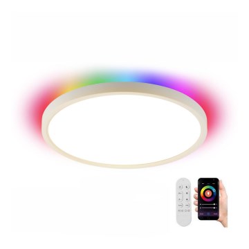 Immax NEO 07169-W60 - LED RGB+CCT Himmennettävä kattovalaisin NEO LITE TUDO 65W/230V 2700-6500K Wi-Fi Tuya + kauko-ohjaus valkoinen