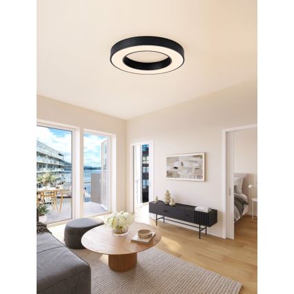 Immax NEO 07209L - Himmennettävä LED-kattovalaisin PASTEL LED/53W/230V 60 cm musta Tuya + kauko-ohjaus