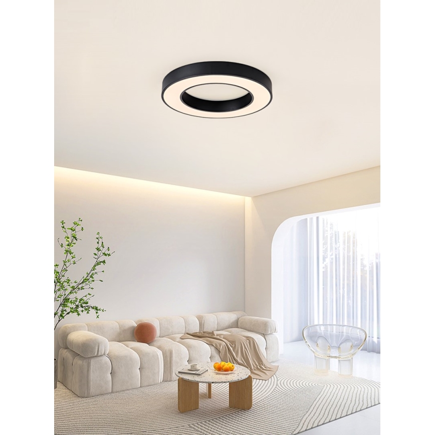 Immax NEO 07209L - Himmennettävä LED-kattovalaisin PASTEL LED/53W/230V 60 cm musta Tuya + kauko-ohjaus