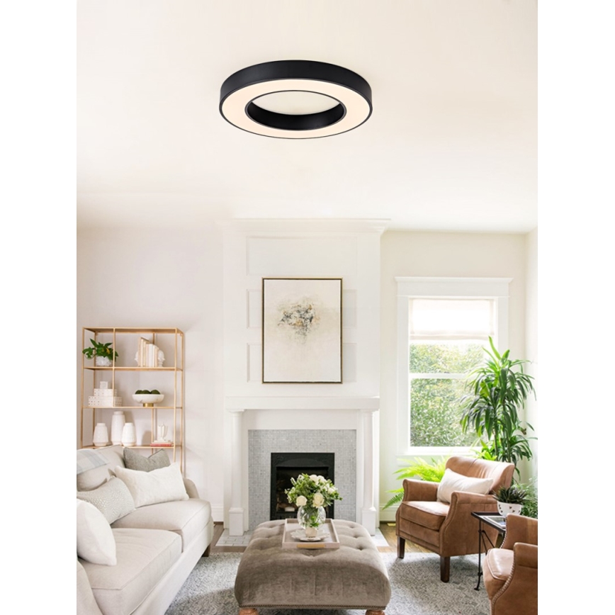 Immax NEO 07209L - Himmennettävä LED-kattovalaisin PASTEL LED/53W/230V 60 cm musta Tuya + kauko-ohjaus