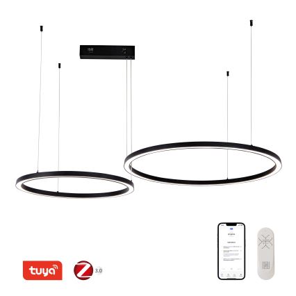 Immax NEO 07216L - Himmennettävä LED-kattokruunu johdossa FINO LED/93W/230V 60/80cm musta Tuya + kauko-ohjaus