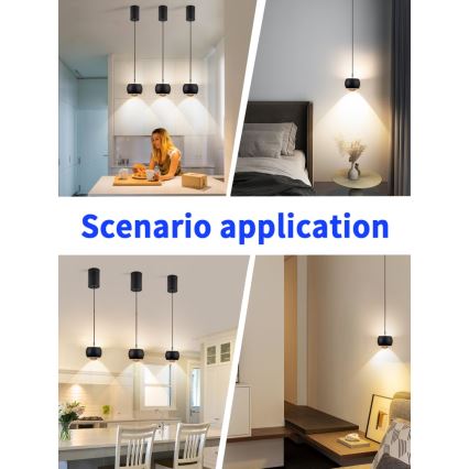 Immax NEO 07219L - LED himmennettävä kattokruunu köydellä DORMINE LED/6W/230V mattamusta Tuya + kaukosäädin