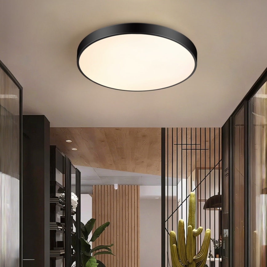 Immax NEO 07250L - Himmennettävä LED-kattovalaisin NEO LITE SEMPLICI LED/60W/230V 3000-6000K Wi-Fi Tuya musta + kauko-ohjaus