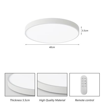 Immax NEO 07251L - Himmennettävä LED-kattovalaisin NEO LITE SEMPLICI LED/36W/230V 3000-6000K Wi-Fi Tuya valkoinen + kauko-ohjaus