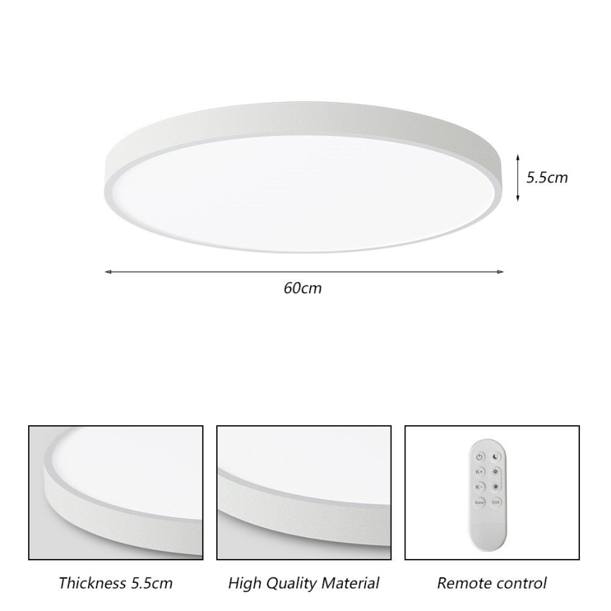 Immax NEO 07253L - Himmennettävä LED-kattovalaisin NEO LITE SEMPLICI LED/60W/230V 3000-6000K Wi-Fi Tuya valkoinen + kauko-ohjaus