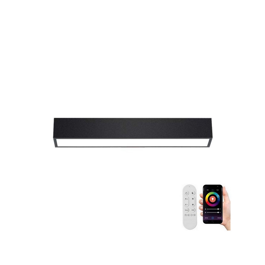 Immax NEO 07254L - himmennettävä LED-kattovalaisin NEO LITE LUNGO LED/20W/230V 3000-6000K Wi-Fi Tuya musta + kaukosäädin