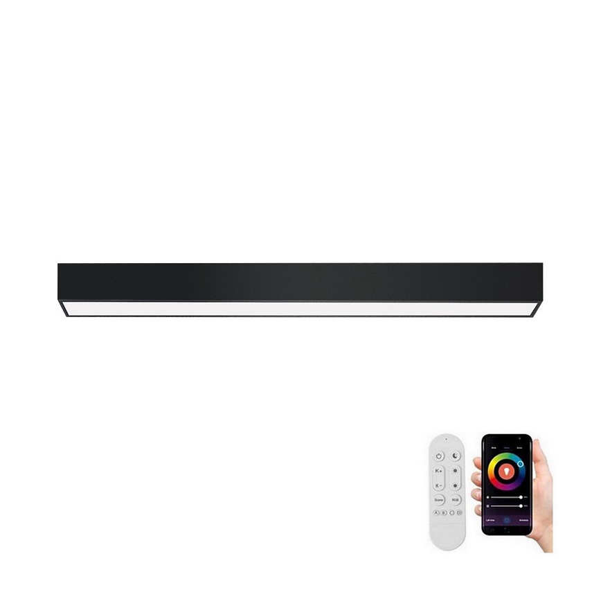 Immax NEO 07255L - himmennettävä LED-kattovalaisin NEO LITE LUNGO LED/20W/230V 3000-6000K Wi-Fi Tuya musta + kaukosäädin
