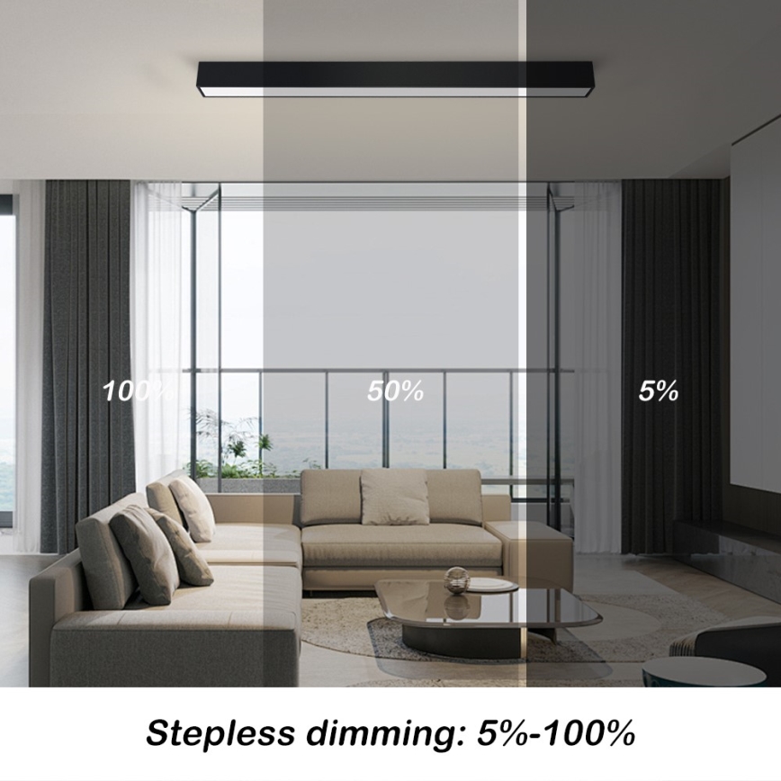 Immax NEO 07255L - himmennettävä LED-kattovalaisin NEO LITE LUNGO LED/20W/230V 3000-6000K Wi-Fi Tuya musta + kaukosäädin