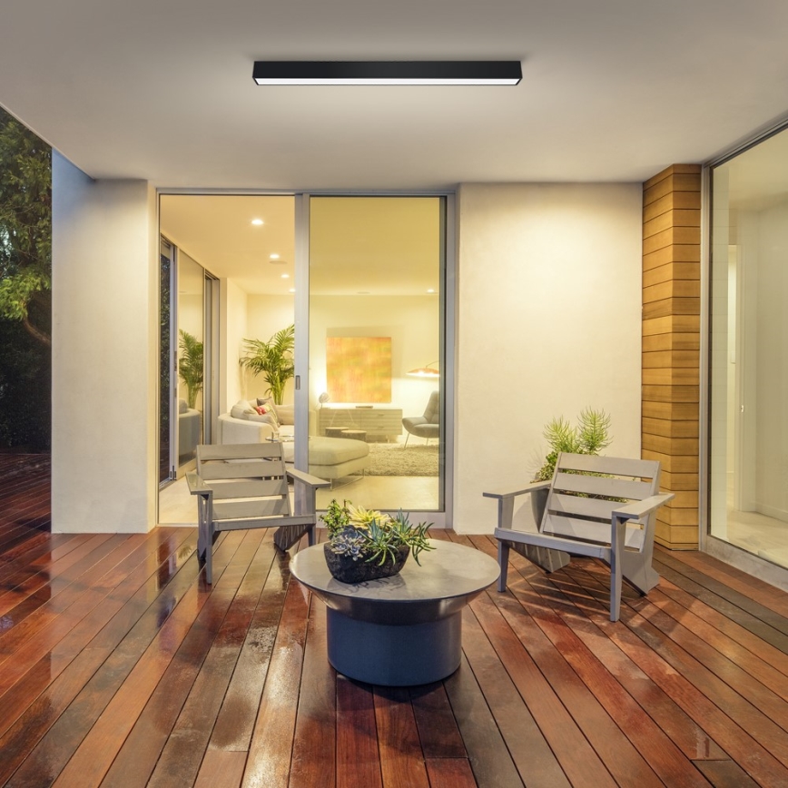 Immax NEO 07255L - himmennettävä LED-kattovalaisin NEO LITE LUNGO LED/20W/230V 3000-6000K Wi-Fi Tuya musta + kaukosäädin