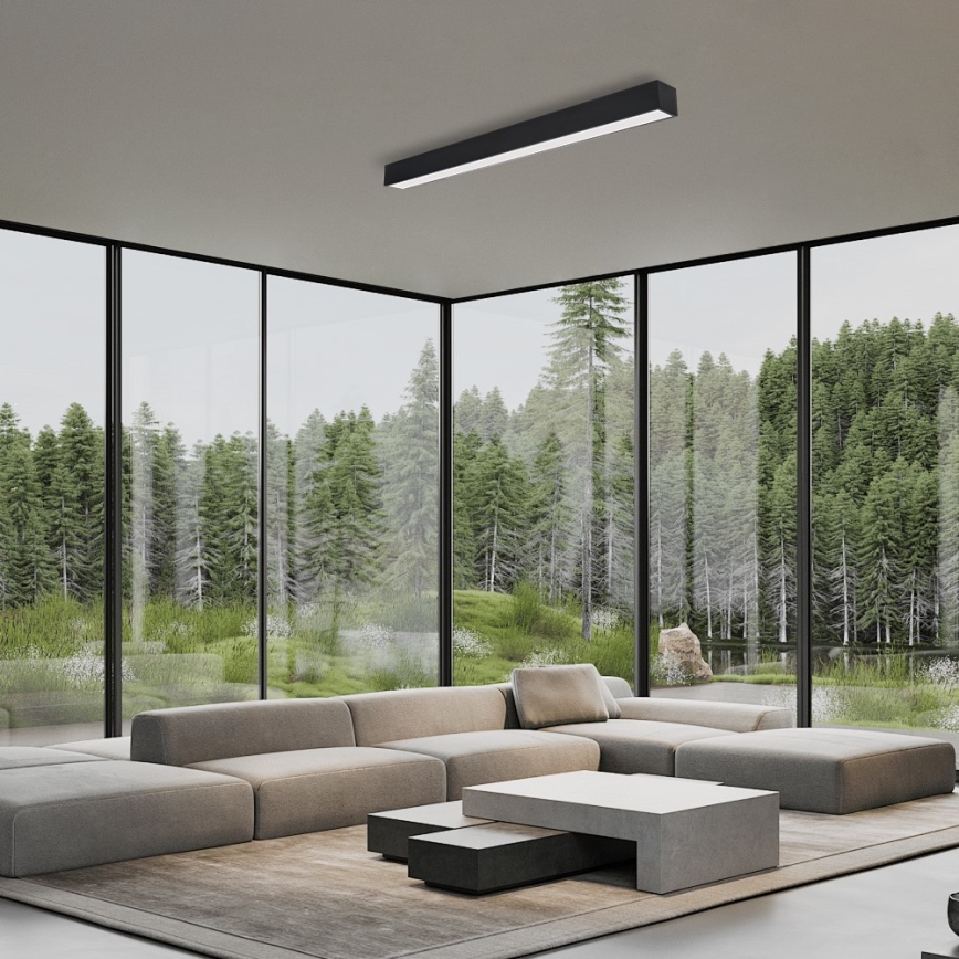 Immax NEO 07256L - Himmennettävä LED-kattovalaisin NEO LITE LUNGO LED/38W/230V 3000-6000K Wi-Fi Tuya musta + kauko-ohjaus