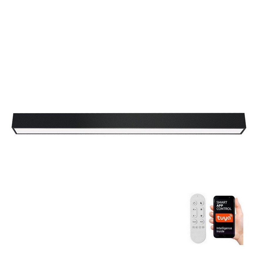 Immax NEO 07256L - Himmennettävä LED-kattovalaisin NEO LITE LUNGO LED/38W/230V 3000-6000K Wi-Fi Tuya musta + kauko-ohjaus