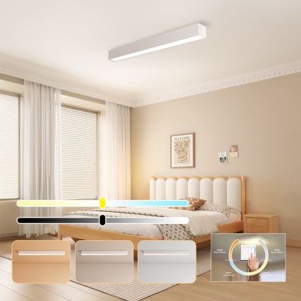 Immax NEO 07258L - Himmennettävä LED-kattovalaisin NEO LITE LUNGO LED/29W/230V 3000-6000K Wi-Fi Tuya valkoinen + kauko-ohjaus
