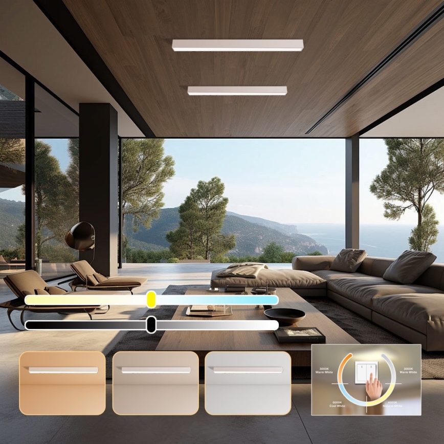 Immax NEO 07259L - himmennettävä LED-kattovalaisin NEO LITE LUNGO LED/38W/230V 3000-6000K Wi-Fi Tuya valkoinen + kaukosäädin