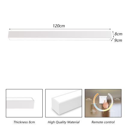 Immax NEO 07259L - himmennettävä LED-kattovalaisin NEO LITE LUNGO LED/38W/230V 3000-6000K Wi-Fi Tuya valkoinen + kaukosäädin