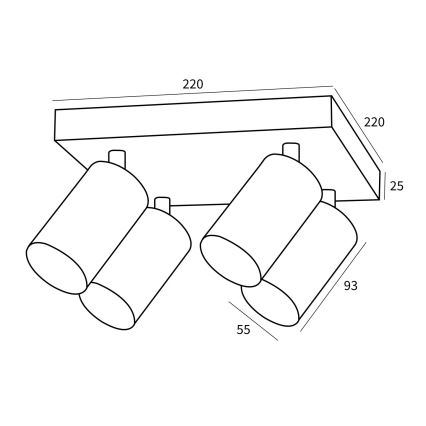 Immax NEO 07267Z - himmennettävä LED RGB+CCT kohdevalaisin NEO PUNTO 4xGU10/4,8W/230V Wi-Fi Tuya