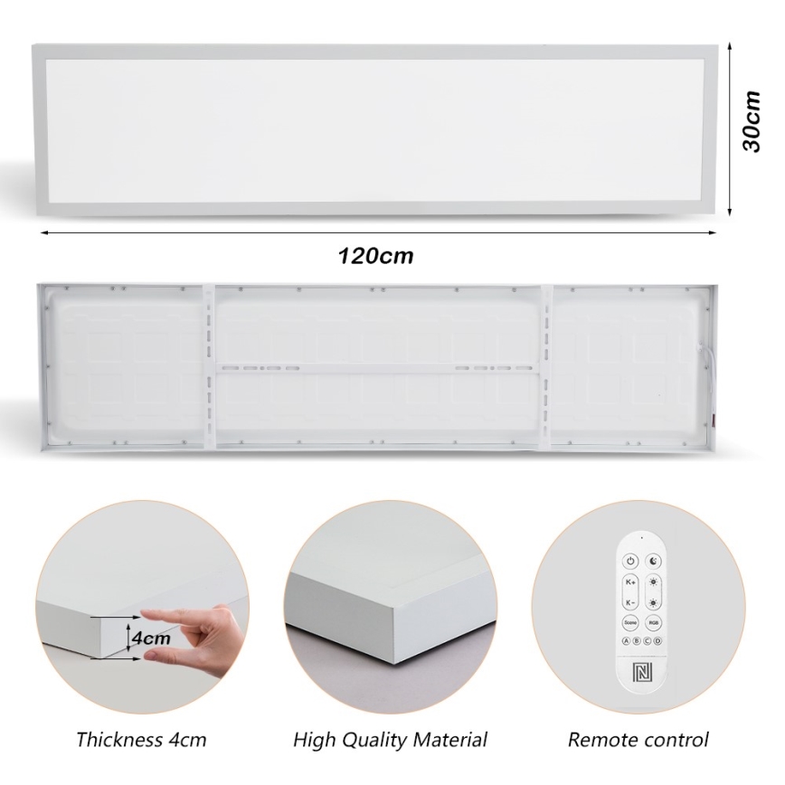 Immax NEO 07276L - Himmennettävä kylpyhuoneen LED-kattovalaisin NEO LITE FRAME LED/50W/230V IP44 Wi-Fi Tuya + kauko-ohjaus valkoinen