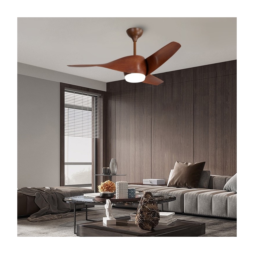 Immax NEO 07286L - LED himmennettävä kattovalo WAVE LED/18W/230V Wi-Fi Tuya ruskea halkaisija 132 cm + kauko-ohjaus