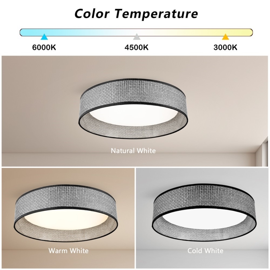 Immax NEO 07287L - LED+CCT himmennettävä kattovalaisin LONA LED/36W/230V 3000-6000K Wi-Fi Tuya Ø 45,5 cm + kaukosäädin