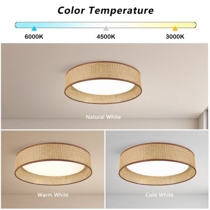Immax NEO 07288L - LED+CCT himmennettävä kattovalaisin LONA LED/36W/230V 3000-6000K Wi-Fi Tuya Ø 45,5 cm + kaukosäädin