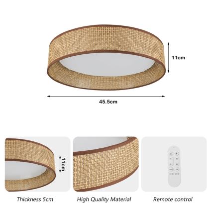 Immax NEO 07288L - LED+CCT himmennettävä kattovalaisin LONA LED/36W/230V 3000-6000K Wi-Fi Tuya Ø 45,5 cm + kaukosäädin