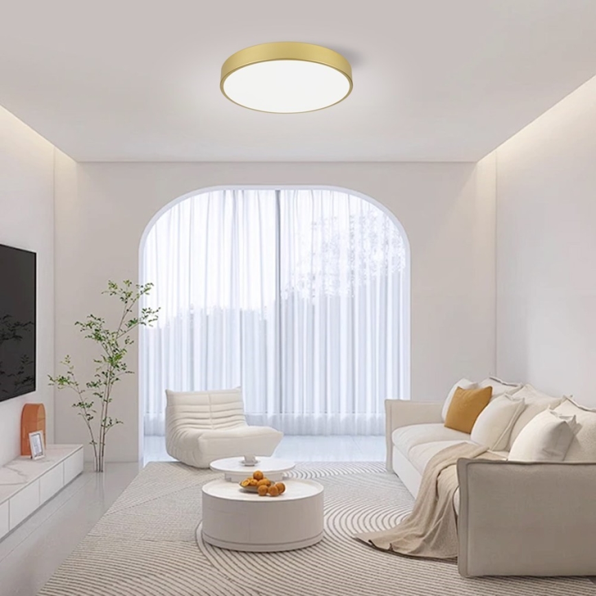 Immax NEO 07292L - Himmennettävä kattovalaisin NEO LITE SEMPLICI LED/36W/230V 3000–6000K halkaisija 40 cm Wi‑Fi Tuya kultainen + kaukosäädin