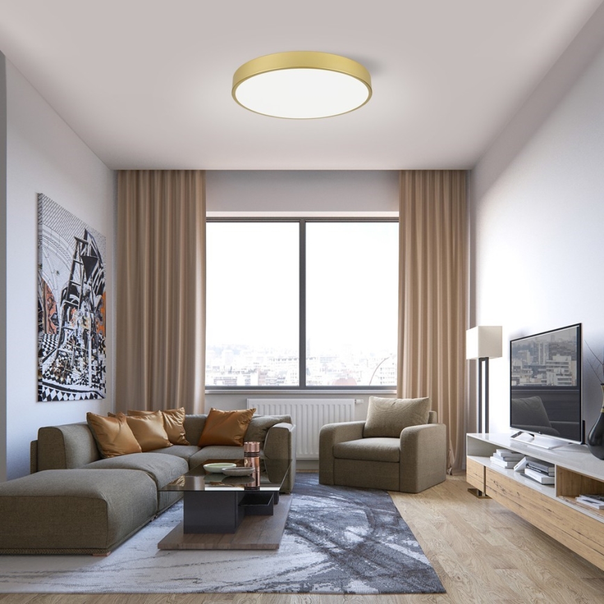 Immax NEO 07293L - himmennettävä LED-kattovalaisin NEO LITE SEMPLICI LED, 60 W, 230 V, 3000–6000 K, halkaisija 60 cm, Wi‑Fi (Tuya), kultainen + kaukosäädin