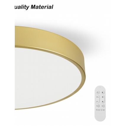Immax NEO 07293L - himmennettävä LED-kattovalaisin NEO LITE SEMPLICI LED, 60 W, 230 V, 3000–6000 K, halkaisija 60 cm, Wi‑Fi (Tuya), kultainen + kaukosäädin
