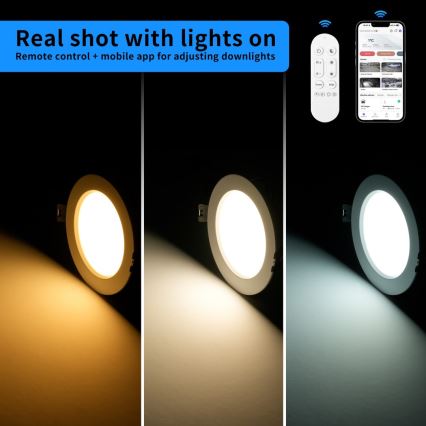 Immax NEO 07294L - Himennettävä alasvalo DOWN LED/12W/230V Wi-Fi Tuya Ø 12 cm valkoinen