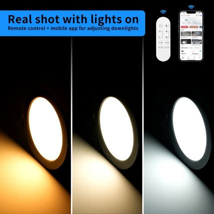 Immax NEO 07294L - LED himmennettävä upotettava alasvalo DOWN LED/36W/230V Wi-Fi, Tuya  Tuya  halkaisija 23 cm, valkoinen