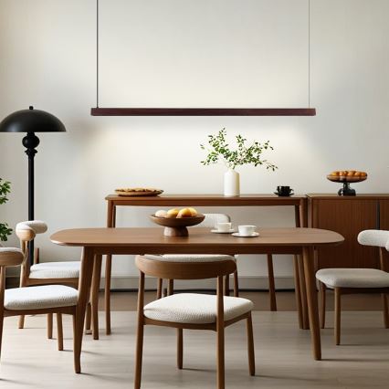 Immax NEO 07301L - LED himmennettävä riippuvalaisin vaijerilla MADEIRA LED/33W/230V Wi-Fi Tuya 152 cm pähkinä + kaukosäädin