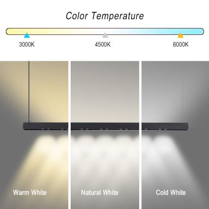 Immax NEO 07306L - MADEIRA LED, himmennettävä riippuvalaisin vaijerilla, 26 W/230 V, 122 cm, musta, Wi‑Fi (Tuya) + kaukosäädin