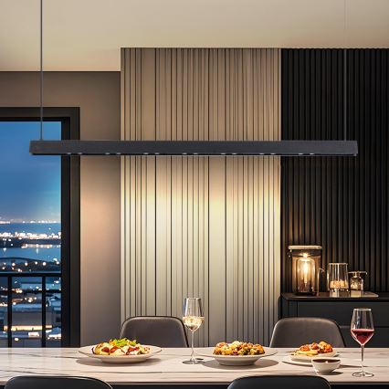 Immax NEO 07306L - MADEIRA LED, himmennettävä riippuvalaisin vaijerilla, 26 W/230 V, 122 cm, musta, Wi‑Fi (Tuya) + kaukosäädin