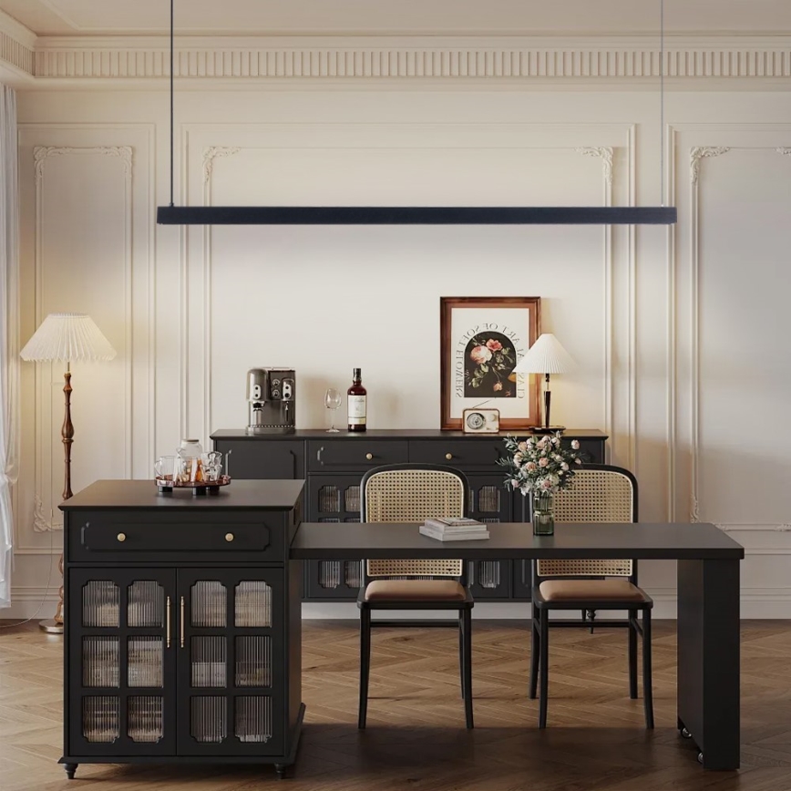 Immax NEO 07307L - LED-himmennettävä riippuvalaisin MADEIRA LED/33W/230V Wi‑Fi Tuya 152 cm musta + kaukosäädin