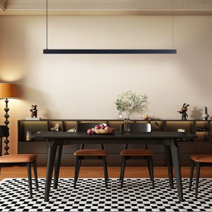 Immax NEO 07307L - LED-himmennettävä riippuvalaisin MADEIRA LED/33W/230V Wi‑Fi Tuya 152 cm musta + kaukosäädin