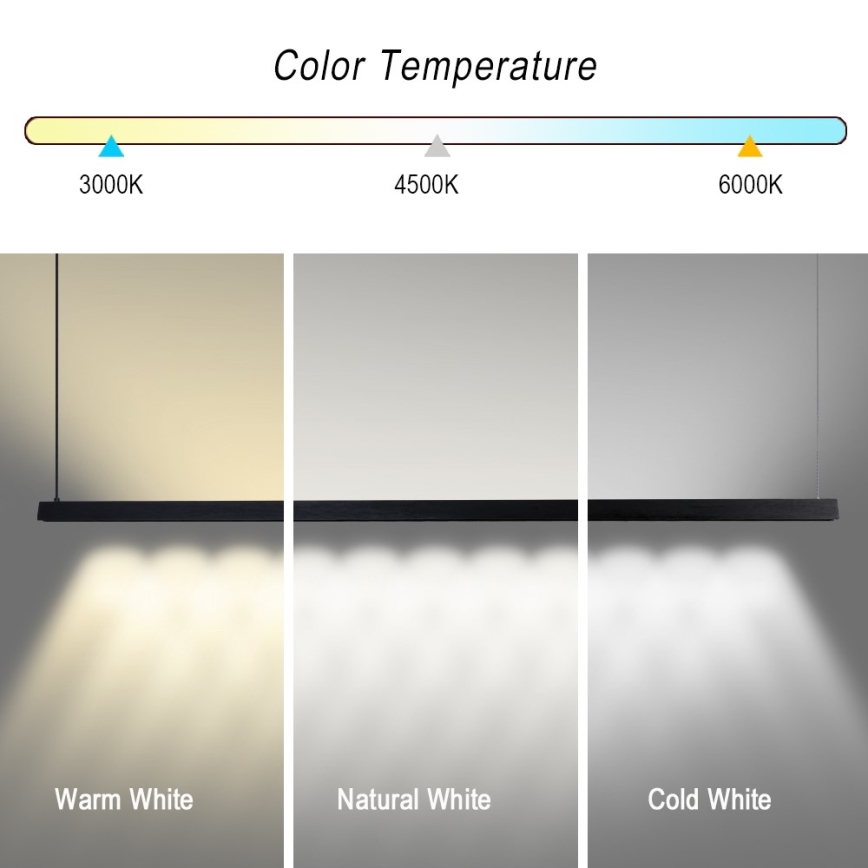 Immax NEO 07308L - Himmennettävä LED-riippuvalaisin vaijerilla MADEIRA LED/44W/230V Wi-Fi Tuya 202 cm musta + kaukosäädin