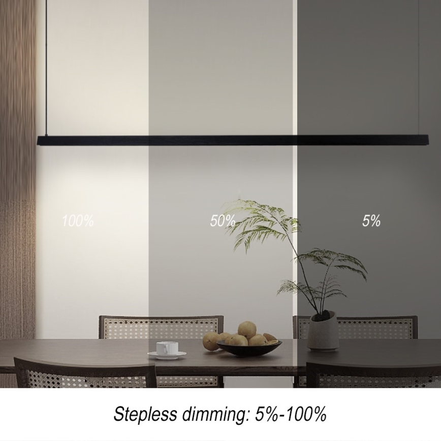 Immax NEO 07308L - Himmennettävä LED-riippuvalaisin vaijerilla MADEIRA LED/44W/230V Wi-Fi Tuya 202 cm musta + kaukosäädin