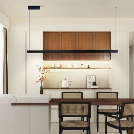 Immax NEO 07308L - Himmennettävä LED-riippuvalaisin vaijerilla MADEIRA LED/44W/230V Wi-Fi Tuya 202 cm musta + kaukosäädin