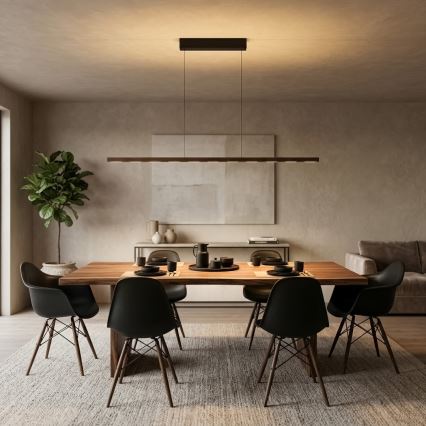 Immax NEO 07309L - LED-himmennettävä riippuvalaisin vaijerilla anturilla MADEIRA LED/37 W/230 V 157 cm pähkinänsävy